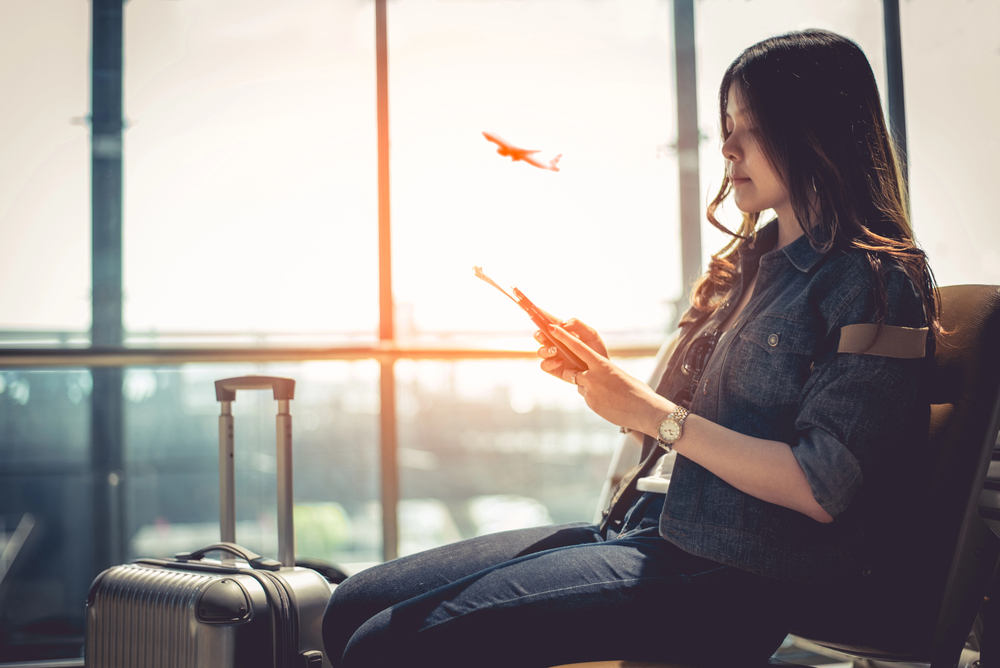 woman in an airport